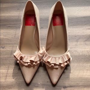 Blush Pink Ruffle kitten heels